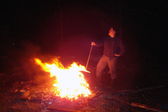 Big bonfire at night