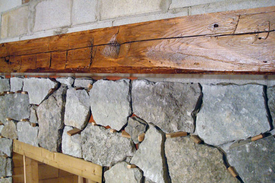 Barn wood mantel