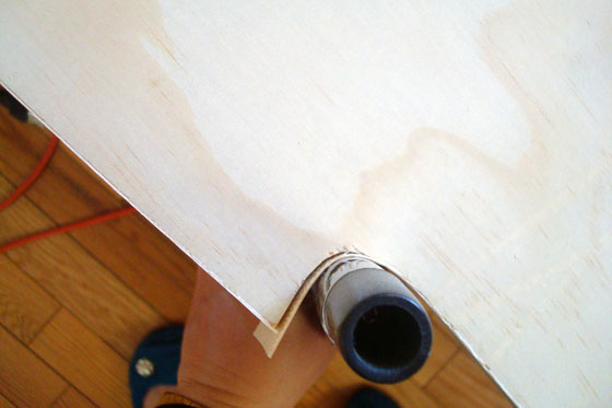 Using a curling iron to apply veneer edging