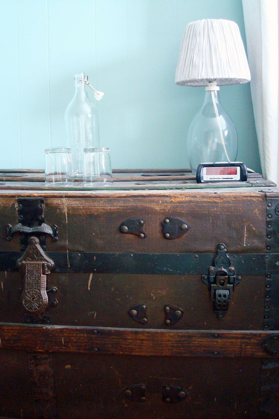 Vintage trunk as a nightstand