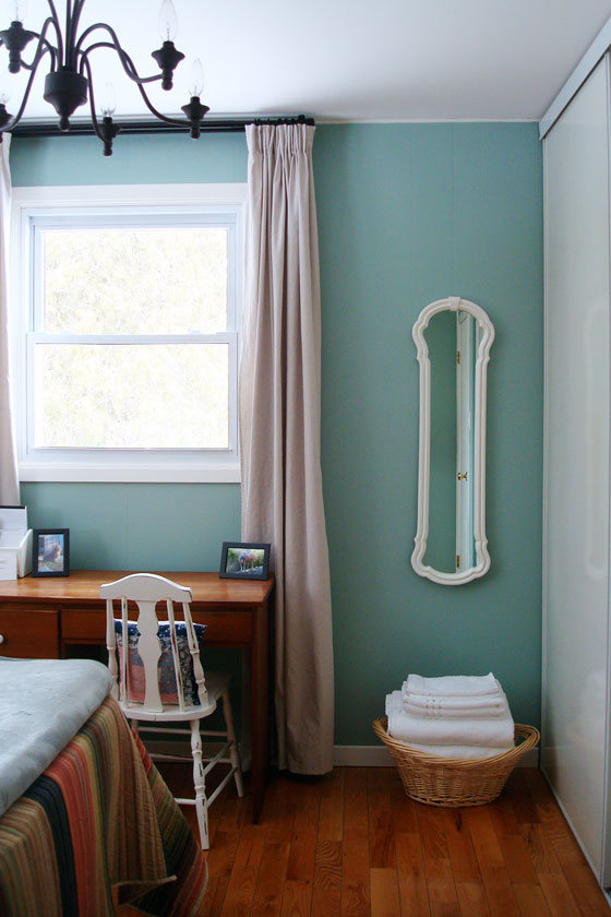 Robin's egg blue country guest room