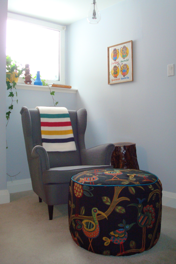Reading nook with Ikea Strandmon wing chair